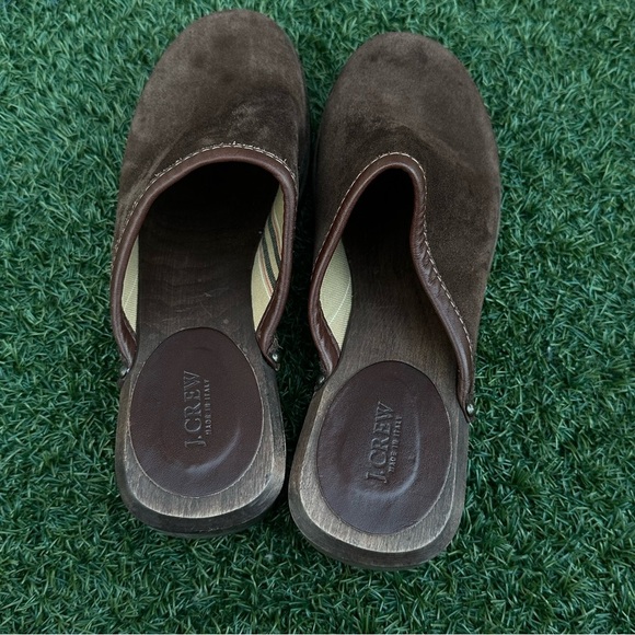 Vintage J.Crew Brown Suede & Wood Clogs – Size 7 - Picture 2 of 4